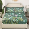 thumbnail image 3 of Erosebridal Green Dragonfly Full Sheet Sets,Botanical Flower Bedding Full Size,Mother'S Day Gifts Bed Sheets Set Full Size,Lightweight Floral Bedroom Decoration,4-Piece, 3 of 7