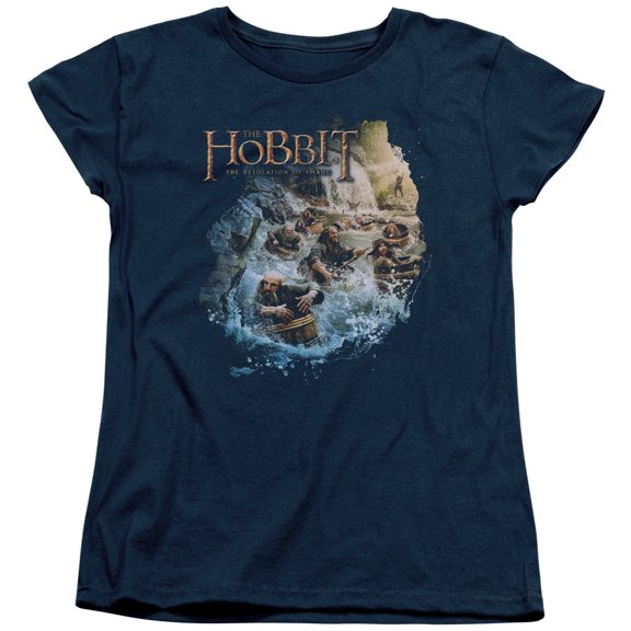 Hobbit Barreling Down S/S Women's T-Shirt Navy