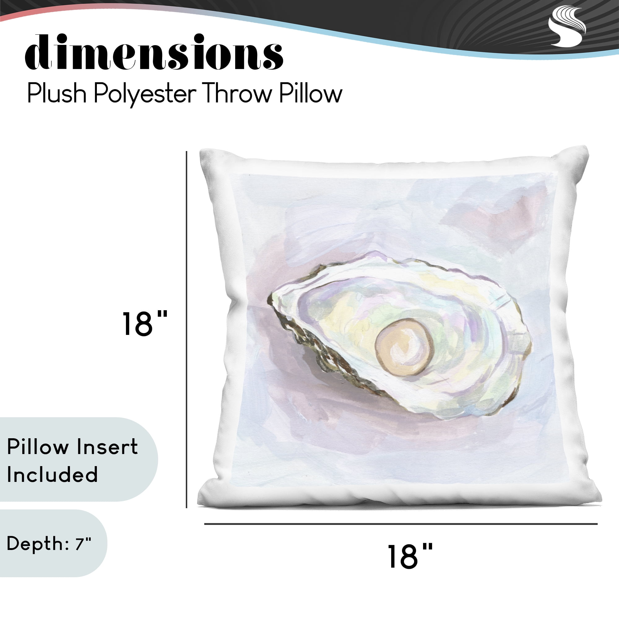Stupell Industries Silent Opal Oyster Decorative Printed Throw Pillow, design by Melissa Wang
