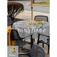 thumbnail image 4 of Outdoor Tablecloth with Umbrella Hole and Zipper, Sunflowers Square Table Cloth 60x60 Inch Waterproof Tablecloth, Spring Summer Bees Yellow Floral Grey Picnic Table Cover for Patio Camping, 4 of 7