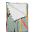 thumbnail image 2 of Gymnastics Soft Flannel Fleece Throw Blanket, Silhouettes Performing on Uneven Bars Olympic Colorful Stripes at Background, Cozy Plush for Indoor and Outdoor Use, 70" x 90", Multicolor, by Ambesonne, 2 of 5