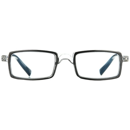 Elton John Pop Specs Reading Glasses - Black/Crystal Bullet 1.25, Rectangle Frame