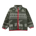 thumbnail image 3 of Tisuna Boy'S Christmas Fleece Jacket Trendy Zip Up Collared Jackets Toddler Kids Print Theme Party Outerwear Coat Size 3-4 Years Green, 3 of 9
