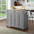 thumbnail image 2 of Pemberly Row Traditional Wood Kitchen Cart with 2-Drawer in Gray/Natural, 2 of 11