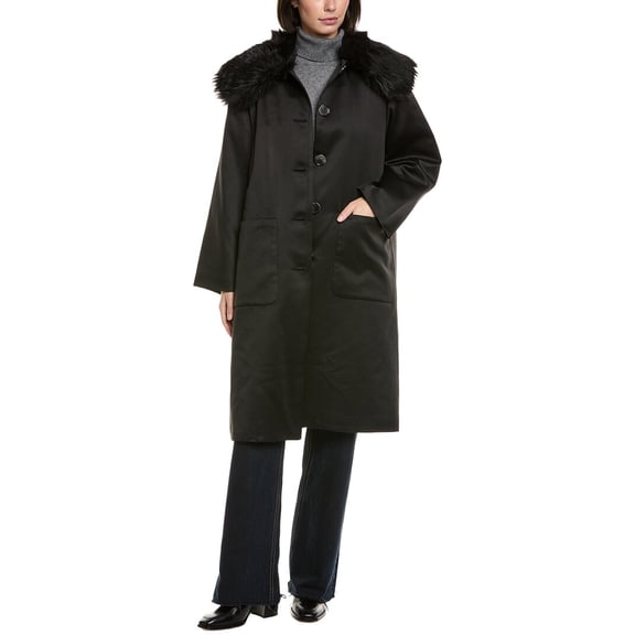 Cynthia Rowley womens Satin Coat, xs, Black