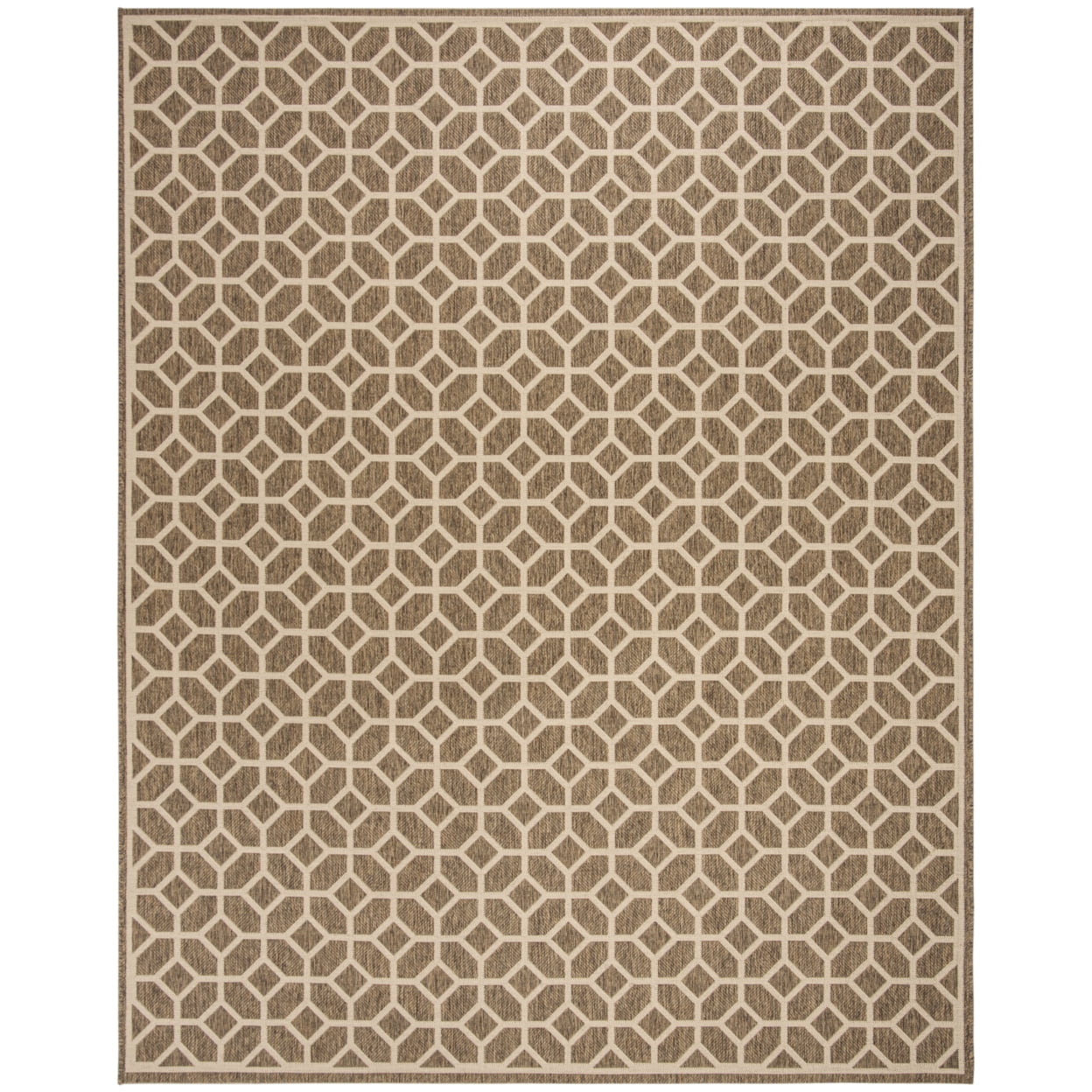 SAFAVIEH Beach House Kadri Geometric Indoor/Outdoor Area Rug, Beige/Cream, 3' x 5'