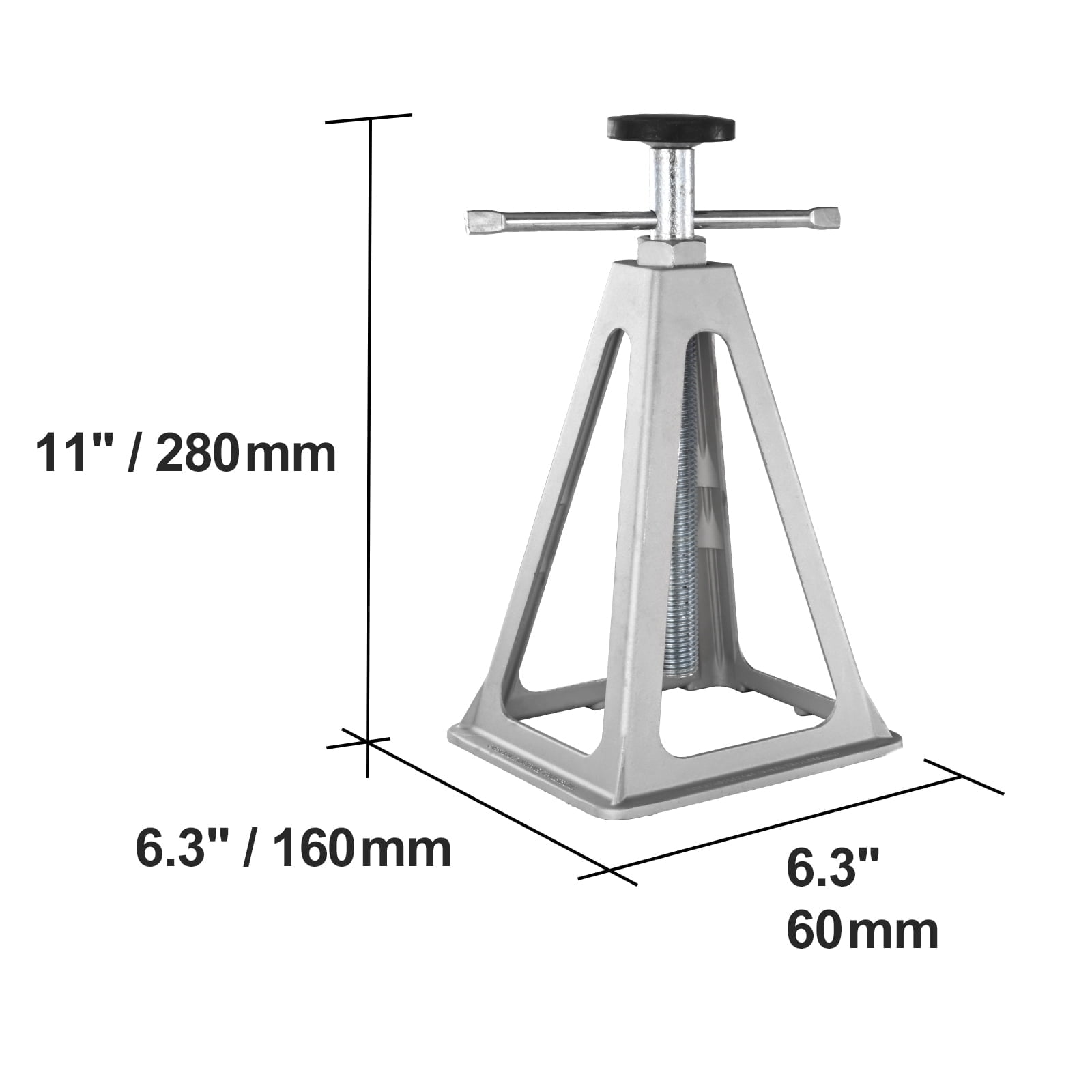 KFFKFF RV Stabilizer Jacks, 4-Pack, Crafted from Aluminum, Ideal for Camper Trailers, Single Screw Jack with Load Bearing of 6000 Lbs, Adjustable Height from 11 to 17 inches