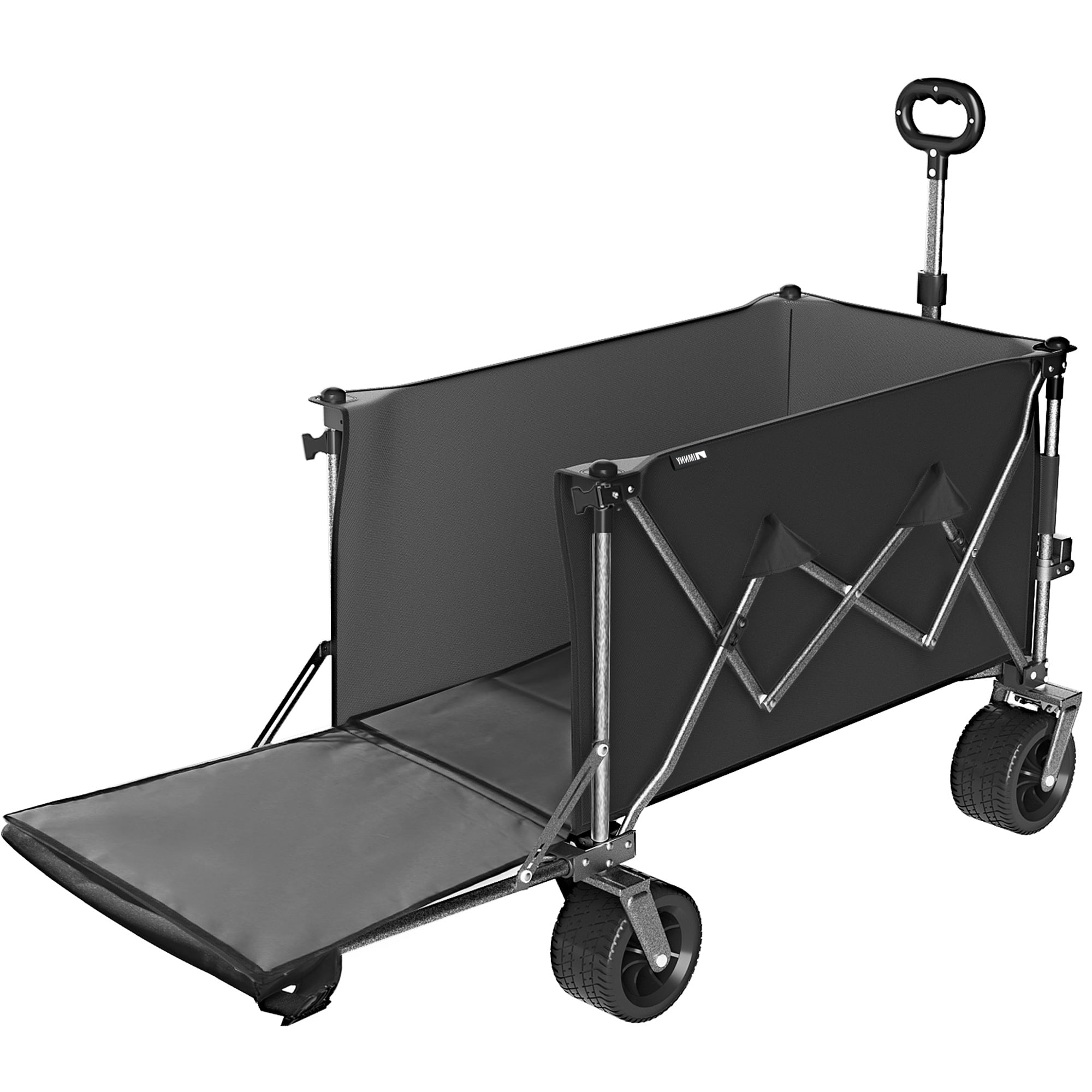 Folding Wagon with Removable Fabric 500 lbs Capacity 300L Storage 58 Long Frame All-Terrain Wheels