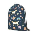 thumbnail image 2 of XMXT Waterproof Gym Bag, Cartoon Dog Blue Background Drawstring Backpack for Men, m, 2 of 8
