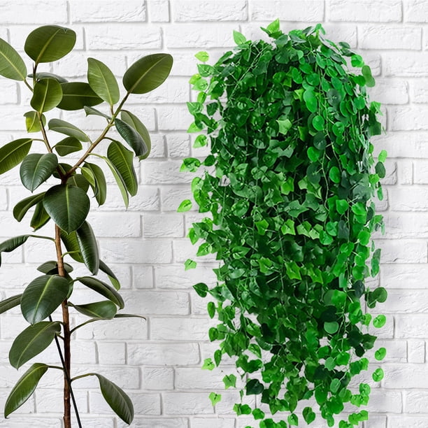 Plantas colgantes artificiales para decorar paredes - Begonia Plantas artificiales de hoja de vid de hiedra Interior y exterior Decoración de oficina para bodas