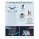 thumbnail image 3 of All Metal Shower Head, 10'' High Pressure Rainfall Shower Head, Showerhead Combo/Handheld Shower Wand, 12'' Adjustable Curved Shower Extension Arm, 71, 3 of 4