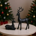 thumbnail image 5 of JeashCHAT Set of 2 Resin Reindeer Sculptures, Christmas Decorations Deer Statue, Reindeer Ornaments for Mantel Home Office Desk Decor, Xmas Gifts, 5 of 9