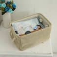 thumbnail image 2 of SHENMO (Washable, beige, Small,31×21×16cm) Thick Canvas Foldable Storage Box with Rope Handles, 2 of 5