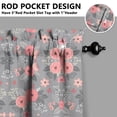 thumbnail image 3 of Floral and Skull Curtains - 2 PCS Edgy Vintage Floral Pattern, Farmhouse Style Tier Curtains, 27.5x24 Inch, 3 of 4
