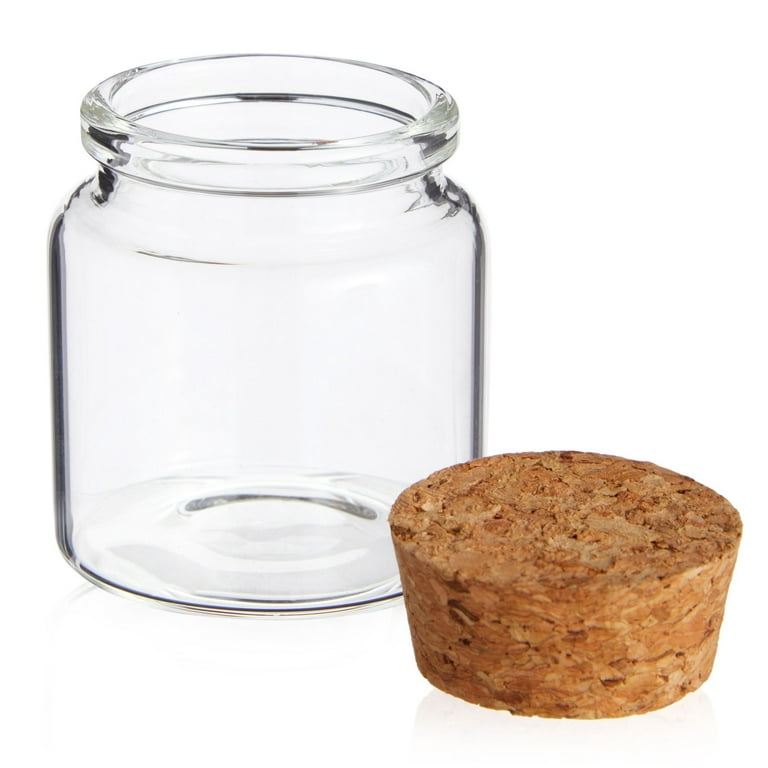 12 Pack Small Glass Jars with Cork Lids, 50ml Mini Bottles for DIY Crafts,  Party Favors, Sand 