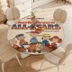 thumbnail image 4 of Charlie Brown y sus estrellas-theme Fitted Round Tablecloths Elastic Edged Table Covers Waterproof Table Cloth for Kitchen Holiday Party Tables Decor 150cm, 4 of 6
