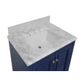 thumbnail image 4 of Nantucket 30" Bathroom Vanity with Royal Blue Cabinet and Carrara Marble Top, 4 of 6