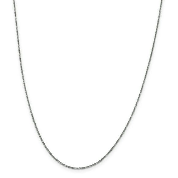 Leslie's Chaîne de Blé Quadra en Or Blanc 14K 1 mm (Poids : 2,44 Grammes, Longueur : 16 Pouces)