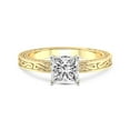 thumbnail image 4 of IGI Certified 1 Carat Princess Shape Lab Grown Diamond Engagement Ring | 14K Yellow Gold | Ivory Vintage Solitaire Diamond Ring | FG-VS Quality Friendly Diamonds, 4 of 6