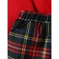 thumbnail image 5 of Toddler Girl 2 Piece Outfit Christmas Ribbed Long Sleeve Tops and Irregular Plaid Skirt Set, 5 of 8