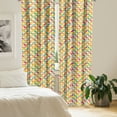 thumbnail image 2 of Ambesonne Beige Curtains, Oriental Flower of Life, Pair of 28"x63", Multicolor, 2 of 5