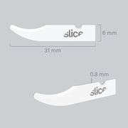 Slice 10536 Replacement Seam Ripper Blades - Rounded Tip | Stitch Unpicker and Thread Cutter | Finger-Friendly, Micro Ceramic Safety Blade - Pack of 4