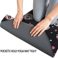 thumbnail image 3 of Black Pink Skull Pattern Hot Yoga Mat Towel Non Slip for Hot Yoga - Quick-Drying Yoga Mat Cover with 4 Corner Pockets with Travel Bag - Hot Yoga Towel Non Slip 74"x26", 3 of 6