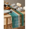 thumbnail image 2 of Table Runner Dresser Scarf 18 x 72 Inch Vintage Teal Brown Wood Grain Country Home Sweet Farm Table Runners Non-Slip Heat Kitchen Dining Table Decor for Indoor Outdoor Home Party Decoration, 2 of 7