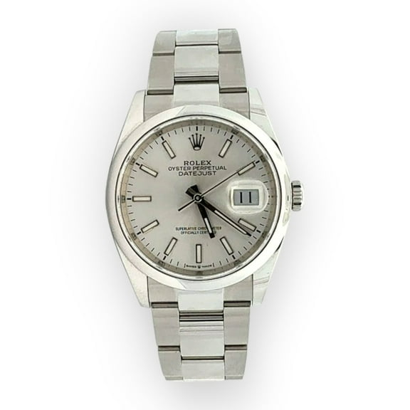 Pre-Owned Rolex Datejust 126200 36mm Silver Dial With Stainless Steel Oyster Bracelet