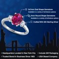 thumbnail image 2 of Gem Stone King 925 Sterling Silver Red Created Ruby and White Created Sapphire Engagement Ring for Women | 2.50 Cttw | Oval 9X7MM | Gemstone July Birthstone | Size 7, 2 of 6