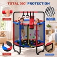 thumbnail image 3 of 55” Kids Trampoline with Enclosure, SEGMART Indoor Trampoline, Small Trampolines for Kids, Mini Trampoline with Sandbag, Rings, Ocean Balls, Birthday Gifts for Boys, Girls, 3 of 11