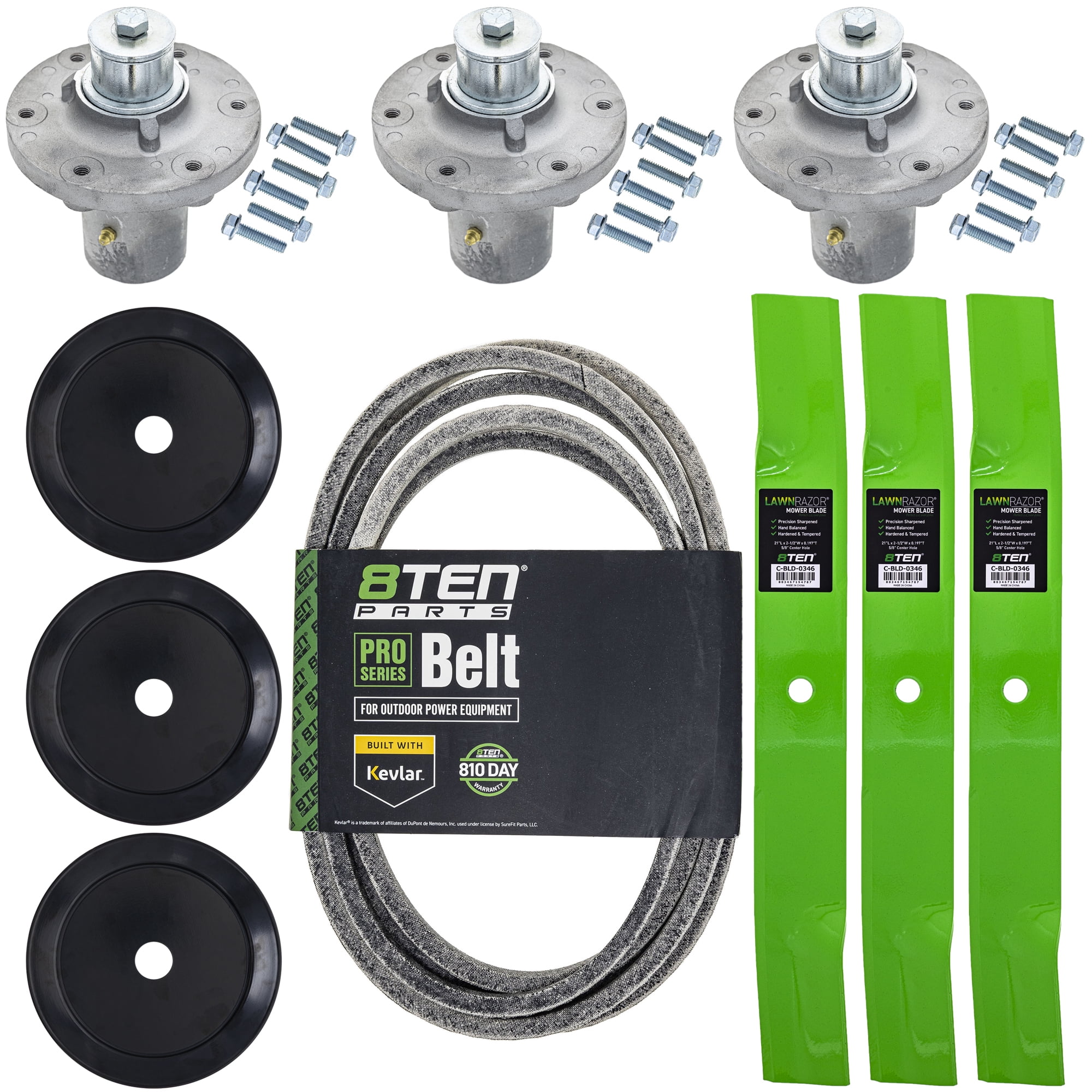 8TEN Blade Spindle Kit for Kubota Z724XKW-3 RCK54P-781Z 54-inch