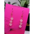 thumbnail image 2 of Handmade Rose Quartz Natural Drop Earrings , Stone Earrings, 2 of 7