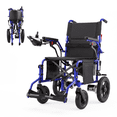 thumbnail image 3 of MediNex Lightweight Foldable Electric Wheelchair for Seniors, All Terrain Motorized Power Wheelchair, 20+ Mile Range, 350 lbs Capacity, 500W Motors, Blue, Regular, 3 of 10