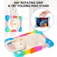 thumbnail image 3 of Allytech Rugged Shockproof Case for Apple iPad 10.2" 9th 8th 7th Generation 2021/2020/2019, 360 Rotating Stand Shoulder Strap Bumper Anti-Scratch Kids Friendly Case Cover for iPad 10.2", Rainbow Blue, 3 of 9