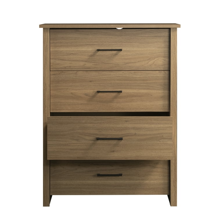Mainstays Hillside 4-Drawer Dresser, Warm Walnut Finish - Walmart.com