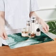 thumbnail image 4 of WOBOGO Gilt Green Patterns Acrylic Serving Trays 15.7x11.8 Inch Spill Proof Clear Decorative Organizer with Handle, 4 of 7