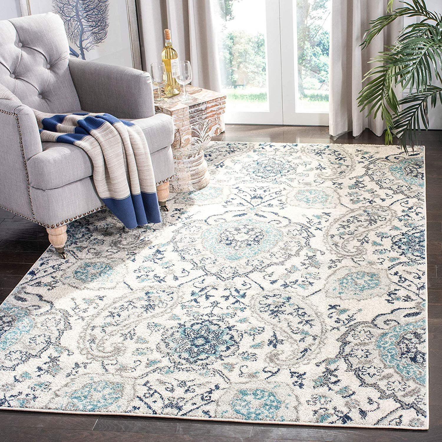 Safavieh Madison Collection MAD600C Bohemian Chic Glam Paisley Area Rug