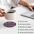 thumbnail image 3 of Purple Dinosaur Coasters Set of 4, Absorbent Coasters for Drinks, Vintage Letters Farm Animals Coaster for Desk Coffee Table Protection, Home Decor House Warming Gifts 4", 3 of 8