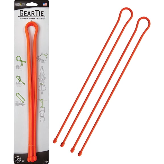 Nite Ize Gear Tie Rubber Twist Tie - Reusable - 32", Orange