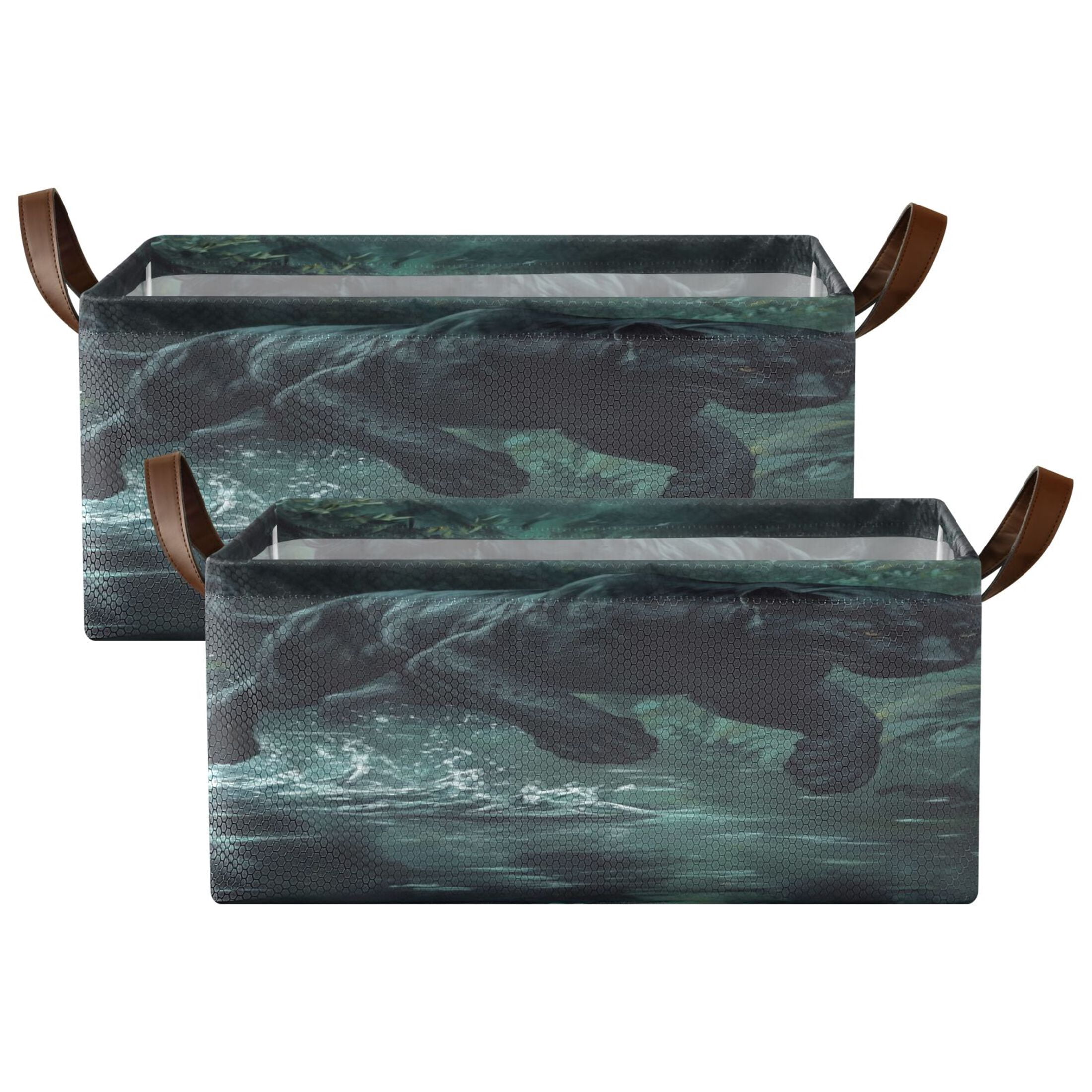 Black Panther Leaping over Water Storage Basket Soccer Plaid Fabric Hoard Box Oversized Collapsible Closet Organizer with Metal Iron Frame 16.9×11.4×7.7in