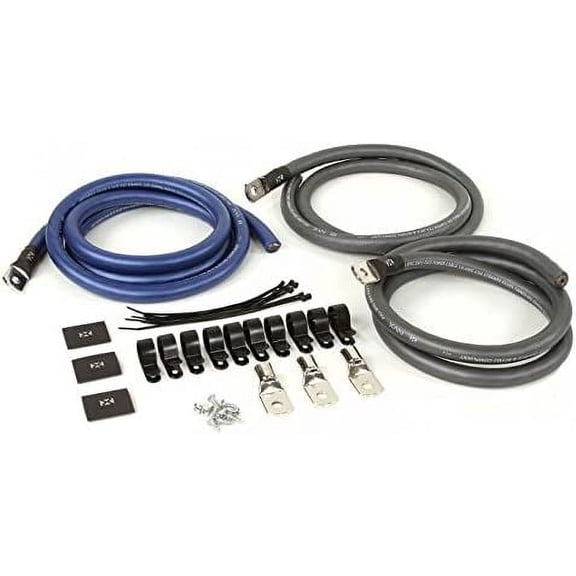 NVX True Spec 1/0 Gauge 100% OFC Wire Big 3 Amp Wiring Update Kit for Car Audio Systems up to 350 Amps [XBG3PK]