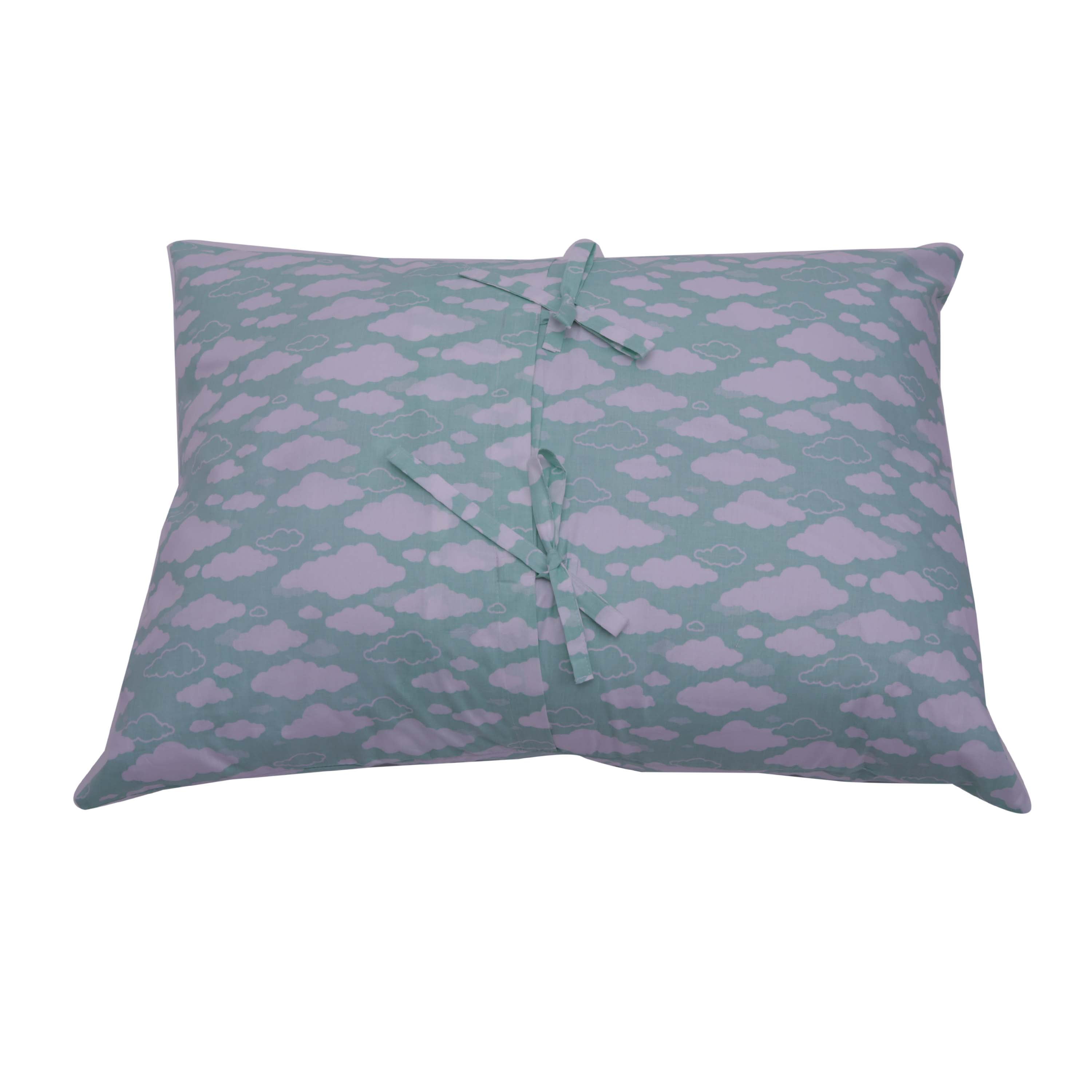 Bacati - Clouds in the City Mint/Grey 3 pc Toddler Bedding Sheet Set