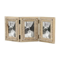 DecMode 3-Opening 4" x 6" Beaded Brown Photo Frame