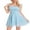 Blue, variant on Women’s Vintage A-line Dress, Short Sleeve Ruched Bust Solid Color Flowy Mini Dress