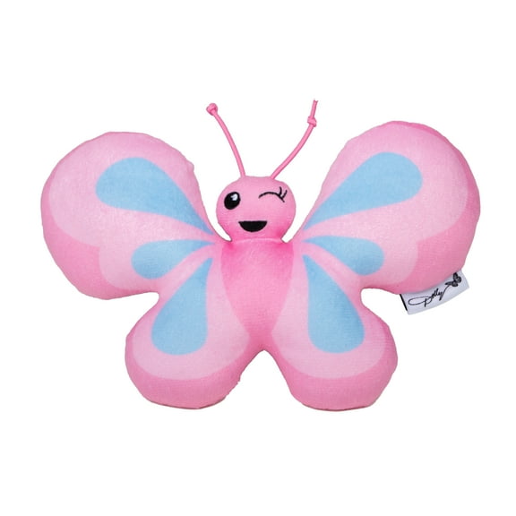 Doggy Parton, Dog Toys, Plush Polyester Butterfly Pet Toy, Pink, One Size