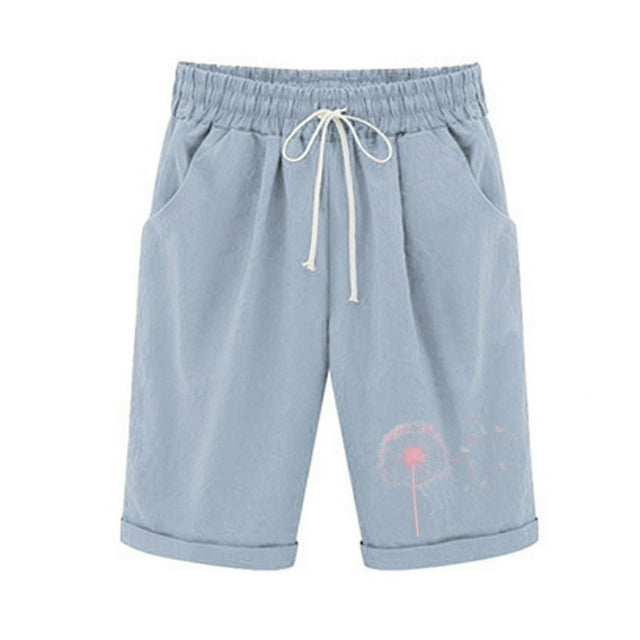 Birdeem Top and Shorts Sets for Women Womens Elastic Waist Printing Drawstring Shorts
