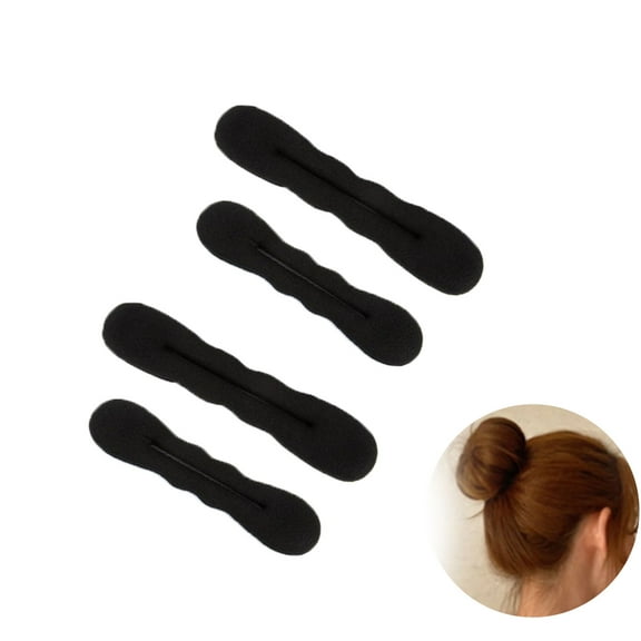 Designice 4Pcs Bun Maker,Black Hair Donuts for Buns,Versatile Hair Bun Styling Tool for All Occasions
