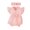 Pink, variant on Tarmeek Newborn Baby Girl Clothes Infant Floral Romper Waffle Ruffled Sleeveless Backless Bodysuit Jumpsuit with Headband Outfit
