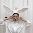 thumbnail image 2 of Clearance! Fdelink Plush Fun Bunny Ear S Hood Women Hats Warm Soft And, the Towel (White), 2 of 4